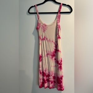 Pink tie die mini dress